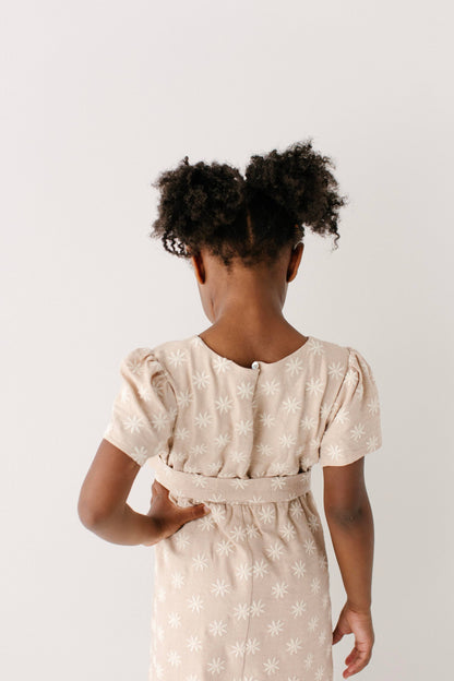 Ramona Girl Fall Embroidered Flower Midi Dress