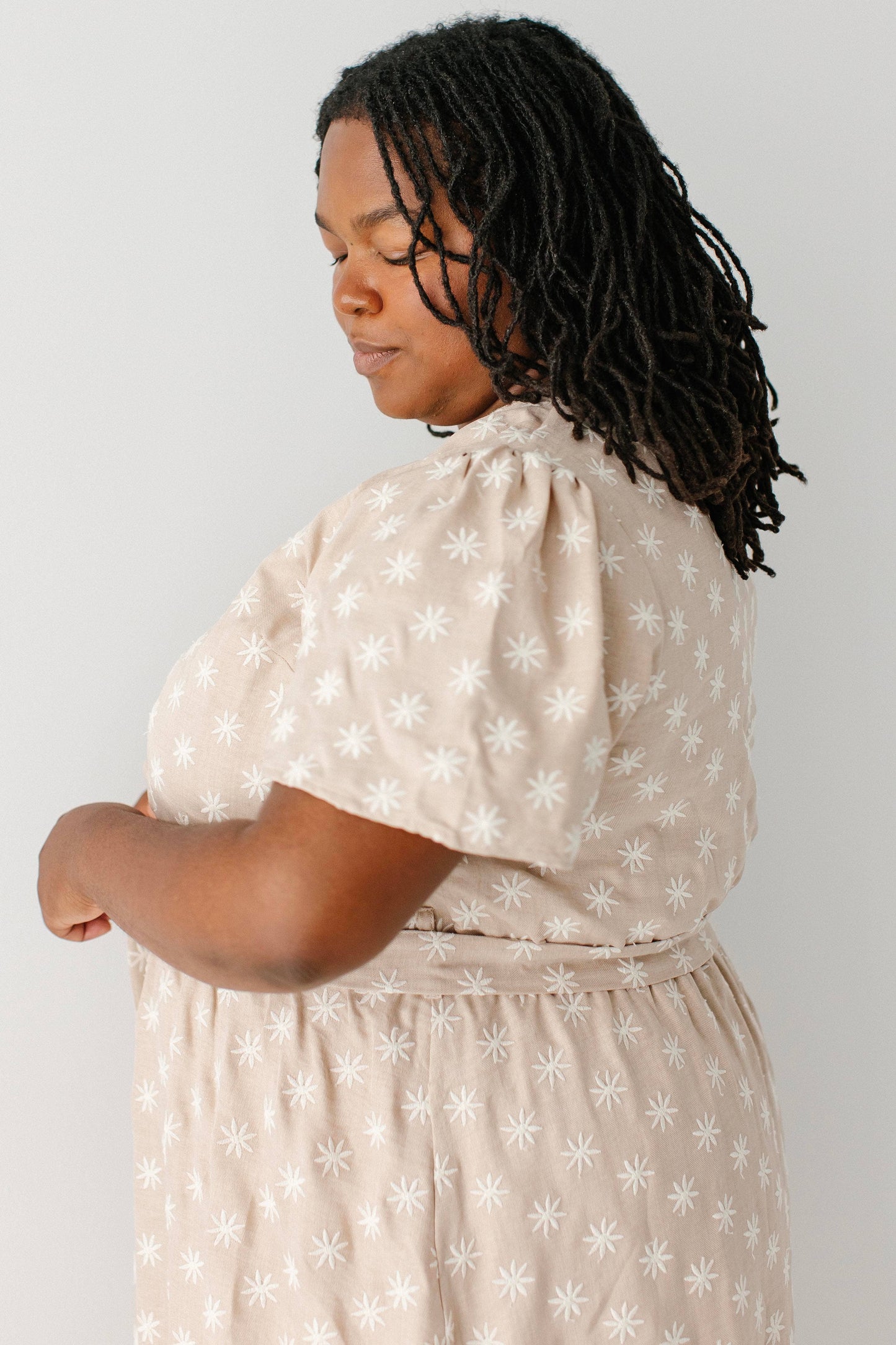 Ramona Fall Embroidered Flower Midi Dress