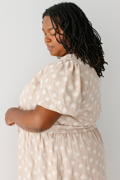 Ramona Fall Embroidered Flower Midi Dress