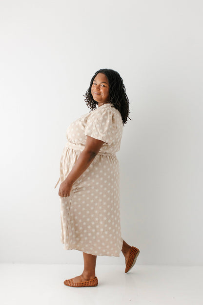 Ramona Fall Embroidered Flower Midi Dress