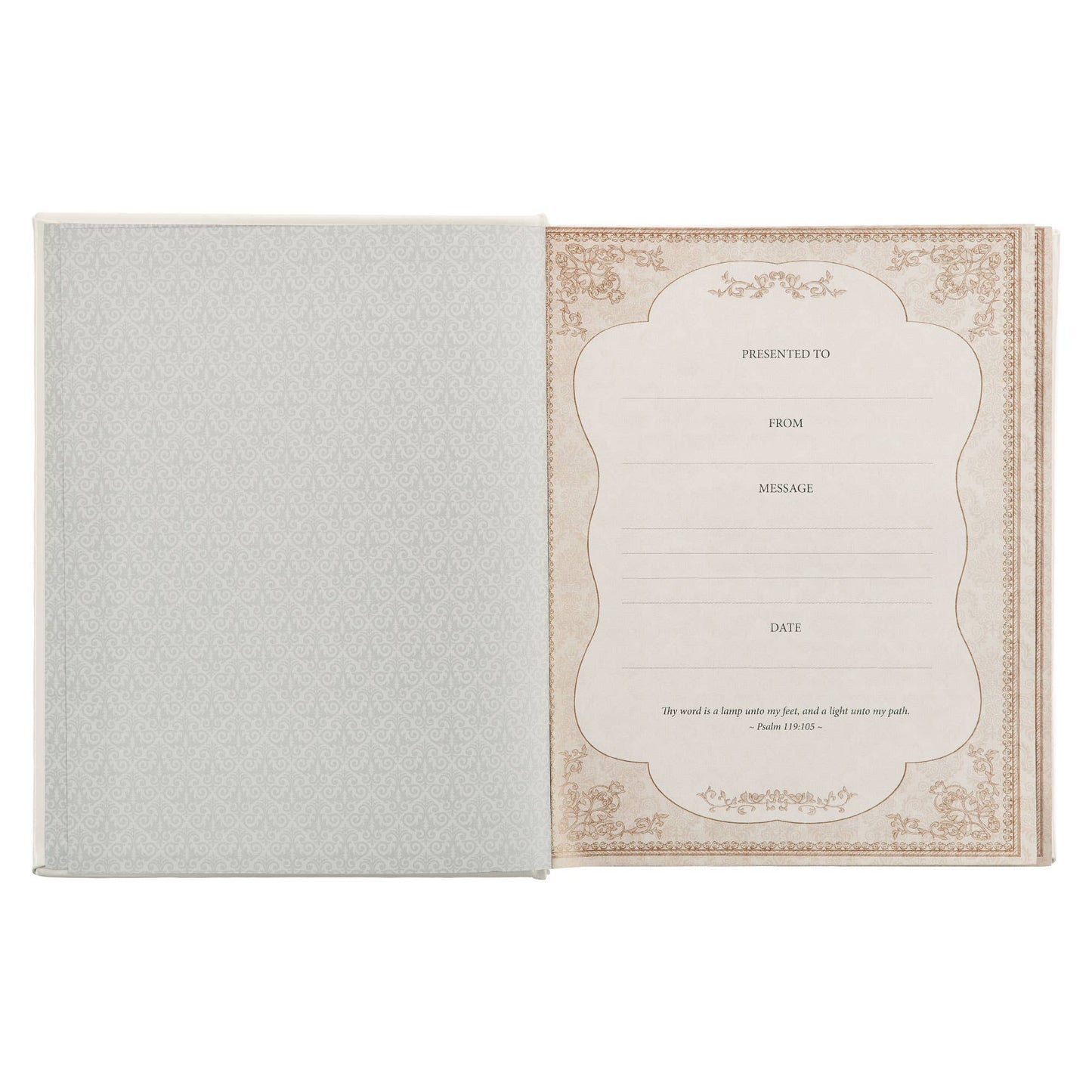 White Faux Leather King James Version Family Bible