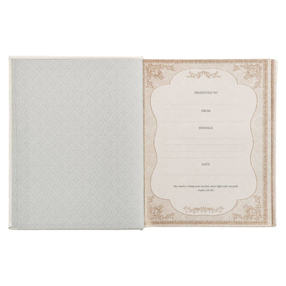 White Faux Leather King James Version Family Bible