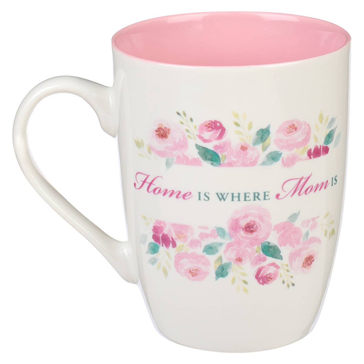 Home Is Where Mom Is Pink Peony Ceramic Coffee Mug