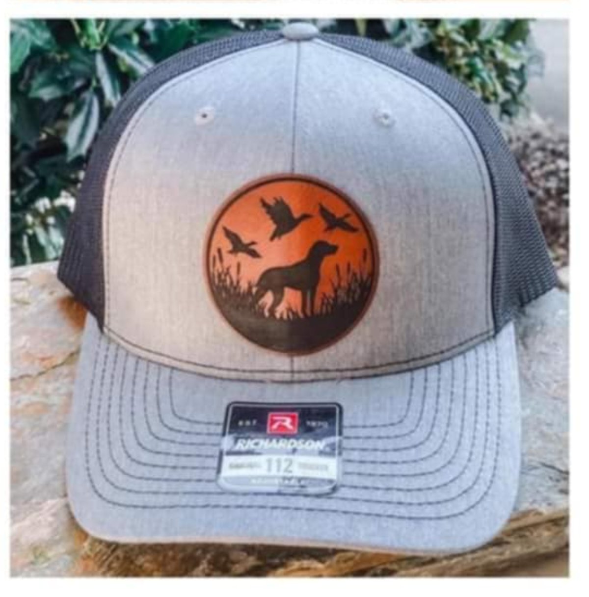 RTS Trucker Hat Grey/ Black Mesh w Hunting Dog Snapback