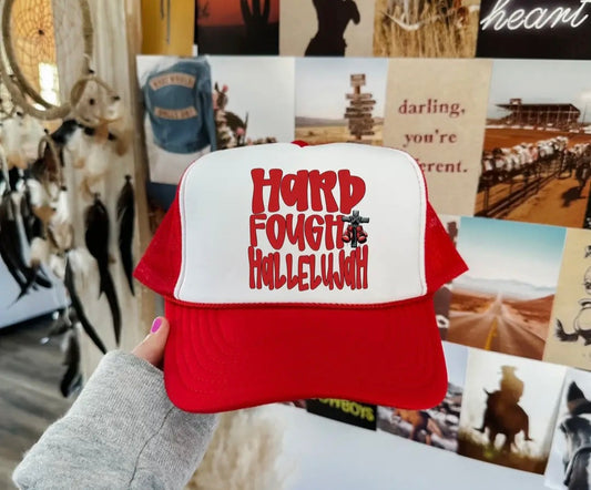 Hard Fought Hallelujiah Trucker Hat
