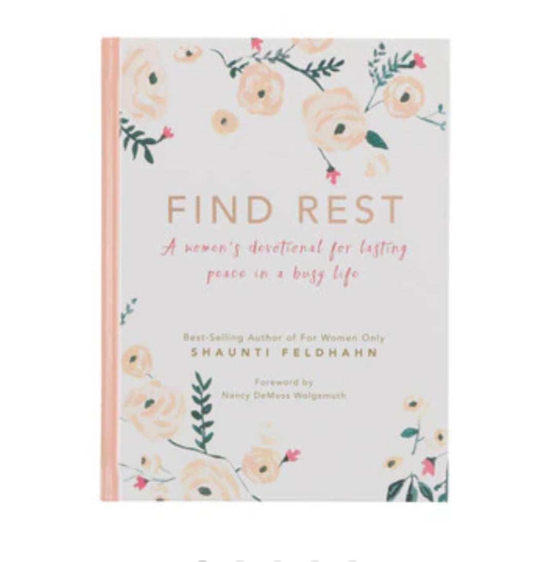 Find Rest Pink Floral Hardcover Devotional