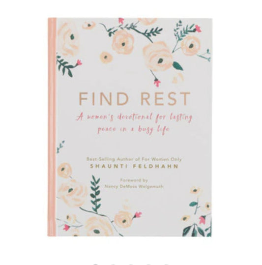 Find Rest Pink Floral Hardcover Devotional