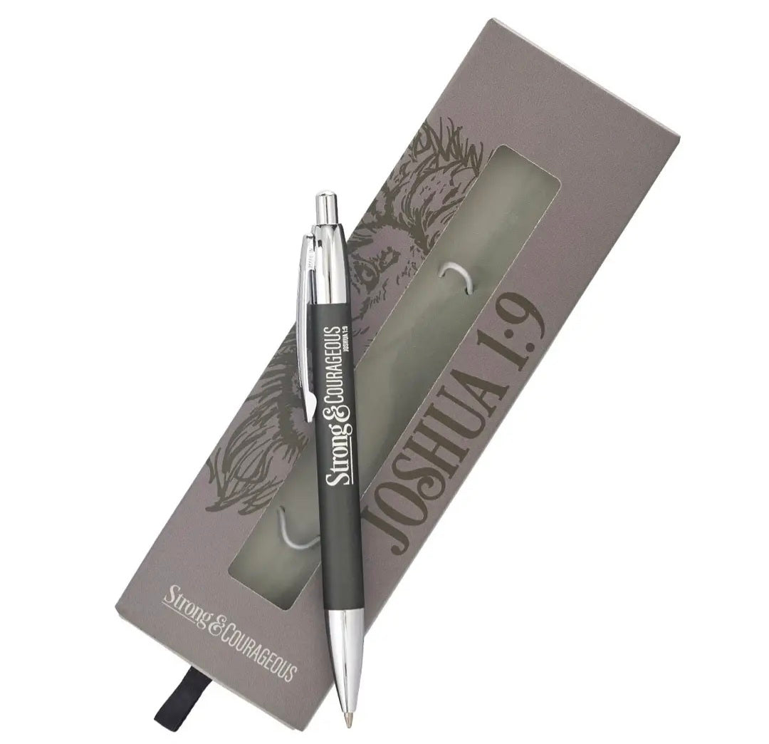Pen in Gift Box Strong & Courageouse Joshua 1:9