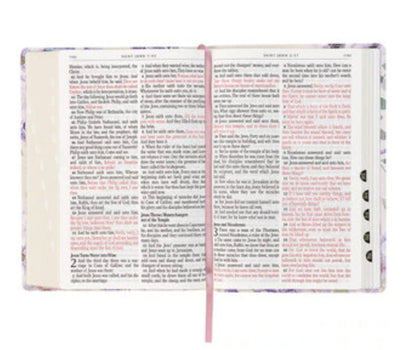 Lavender Floral Faux Leather Giant Print Full-size King James Version Bible with Thumb Index