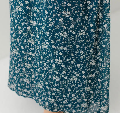 Naomi' Long Sleeve Floral Midi Dress