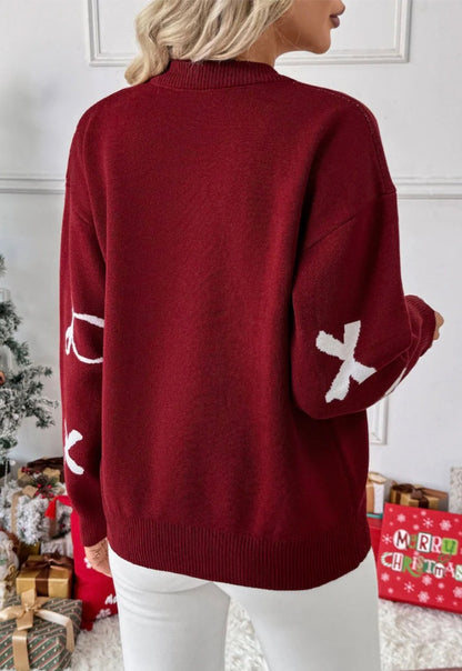 Coquette Bow Print Sweater