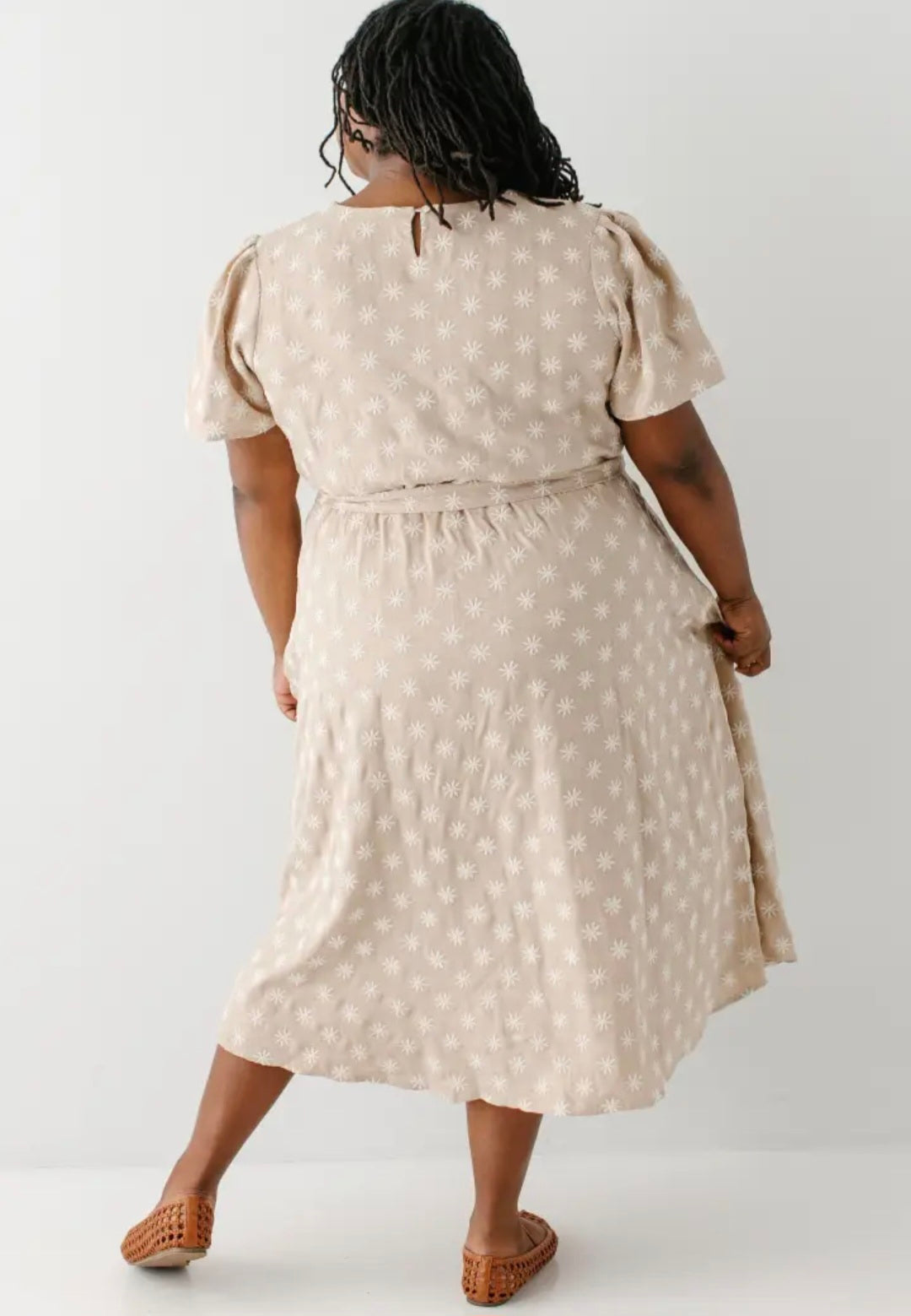 Ramona Embroidered Flower Midi Dress