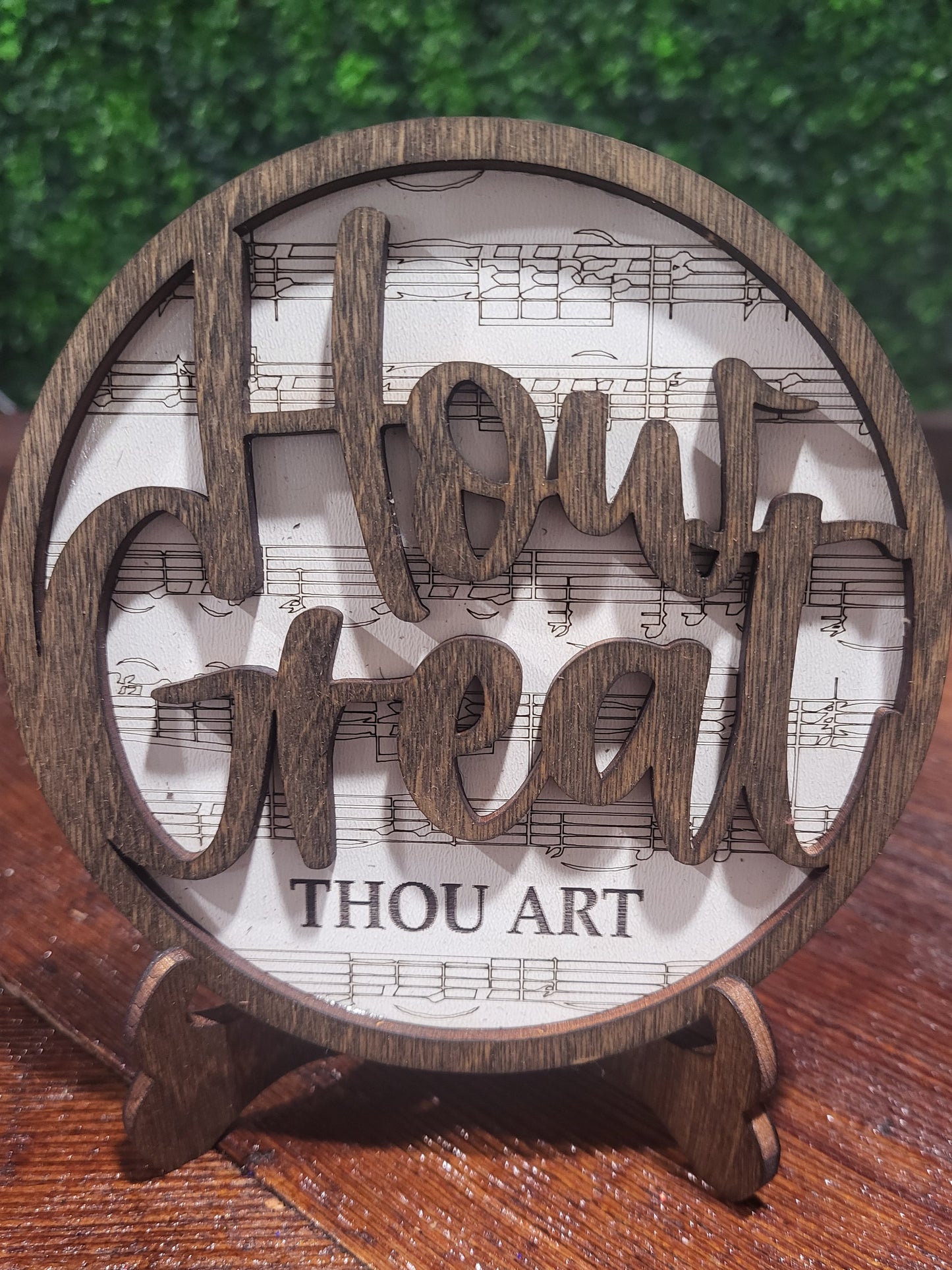 How Great Thou Art wooden Plaque w/ stand decor