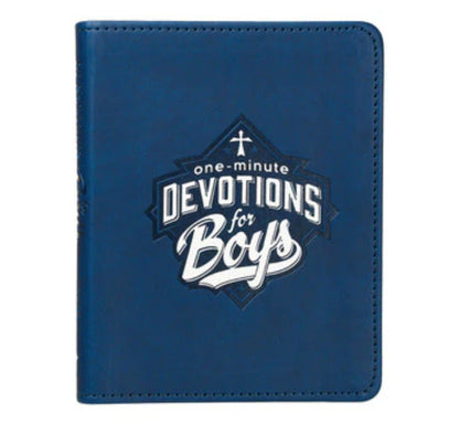 One-Minute Devotions for Boys Blue Faux Leather Devotional