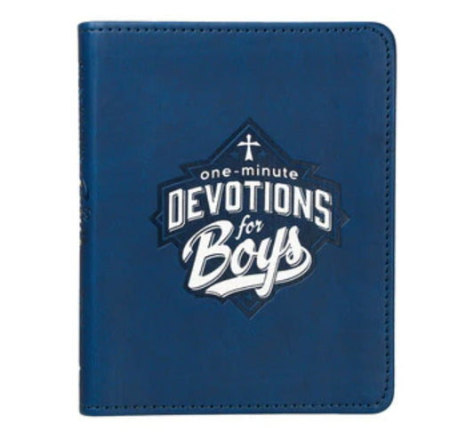 One-Minute Devotions for Boys Blue Faux Leather Devotional