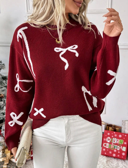 Coquette Bow Print Sweater
