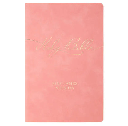 Marbled Coral Pink Faux Leather King James Version Gift Bible