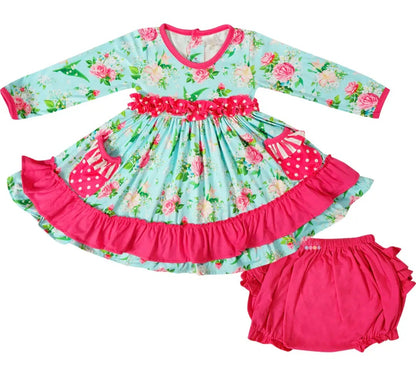 Girls Spring Floral Twirl Dress