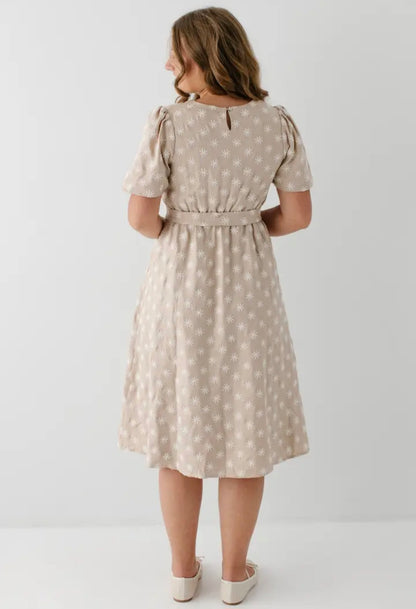 Ramona Embroidered Flower Midi Dress