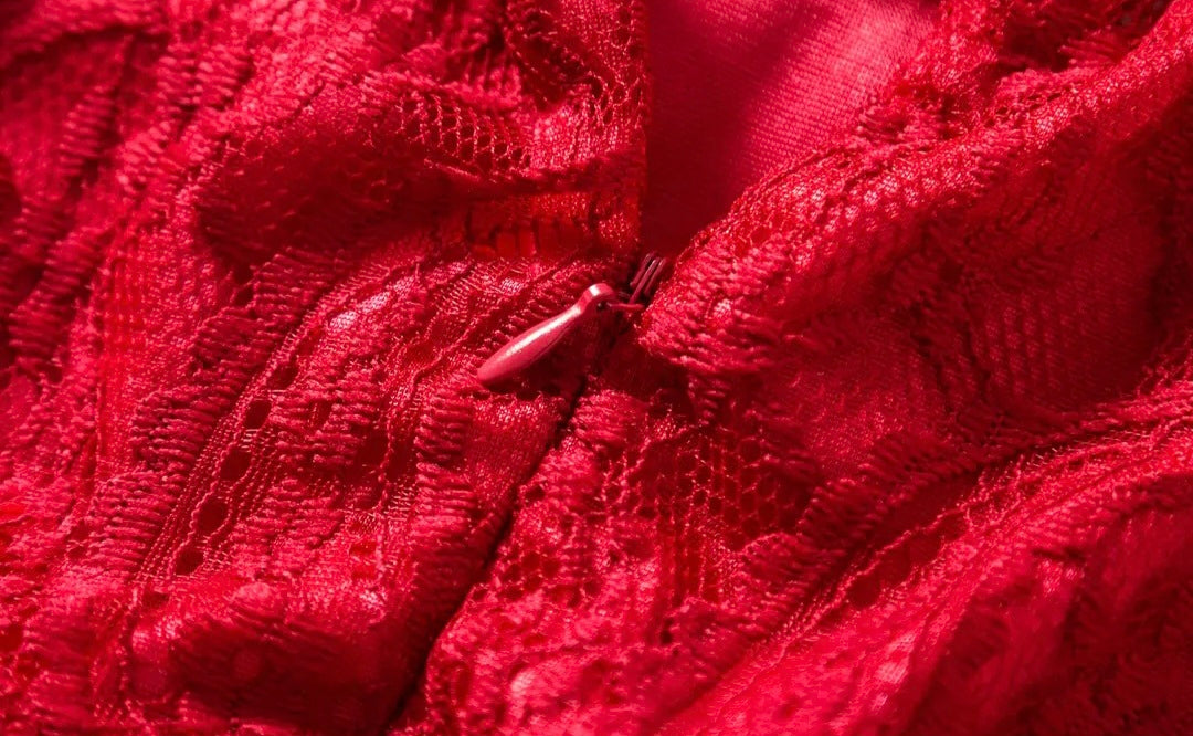 Red Vintage 3/4 Sleeve A-Line Girls Dress