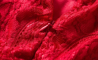 Red Vintage 3/4 Sleeve A-Line Girls Dress