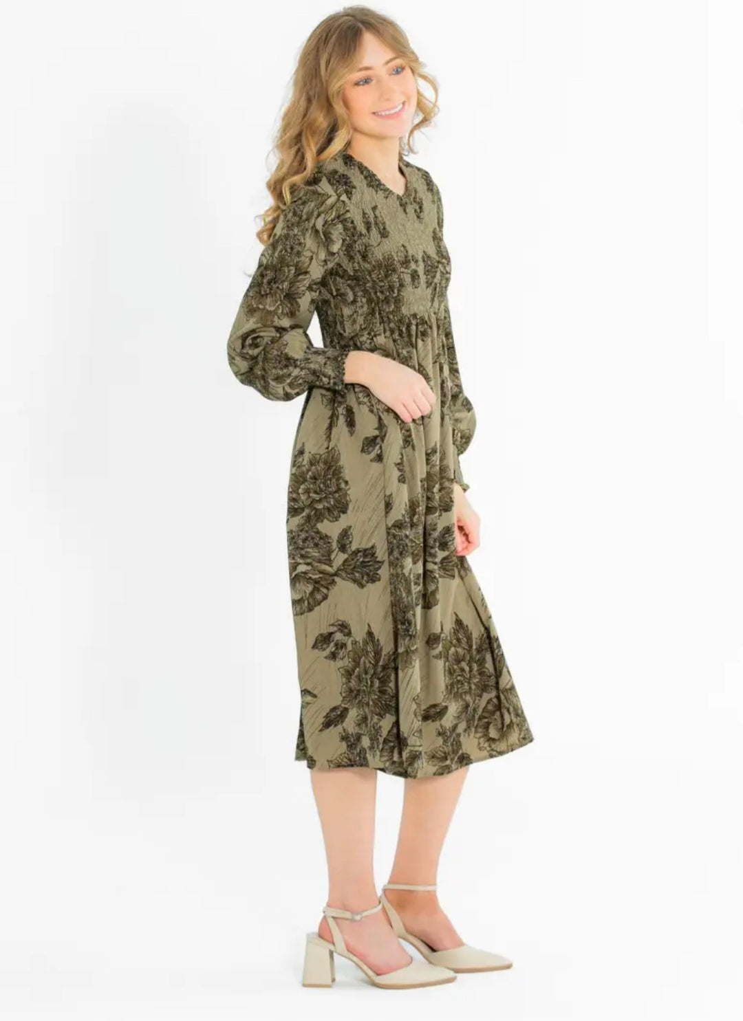 Aleeyah Smocked Midi Dress