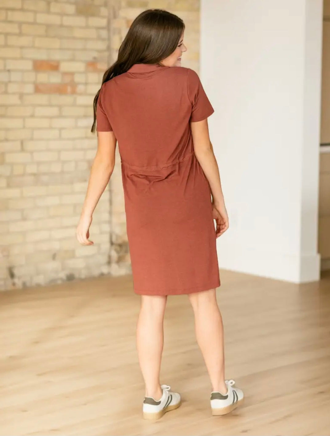 Scout Zip Front Athletic Midi Dress Inherit Co. Rosewood
