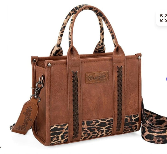 Wrangler Leopard Print Concealed Carry Tote/Crossbody