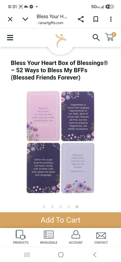 Bless Your Heart Box of Blessings – 52 Ways to Bless My BFFs (Blessed Friends Forever)