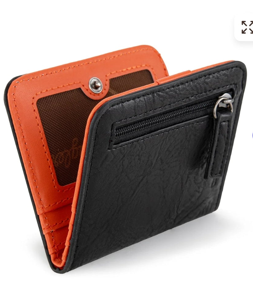 Wrangler Solid Color Small BI-Fold Wallet RFID Card Holder - Black