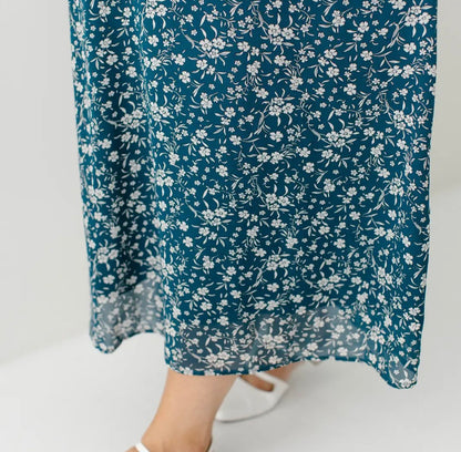 Naomi' Long Sleeve Floral Midi Dress