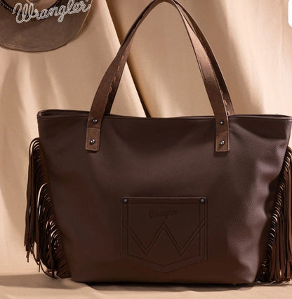 Wrangler Aztec Embroidered Large Tote Bag - Brown