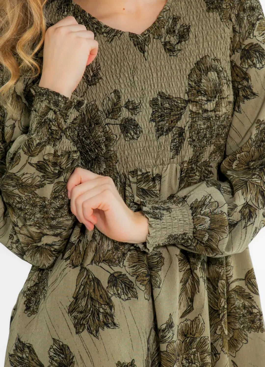 Aleeyah Smocked Midi Dress