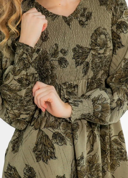 Aleeyah Smocked Midi Dress