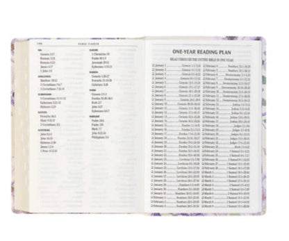 Lavender Floral Faux Leather Giant Print Full-size King James Version Bible with Thumb Index