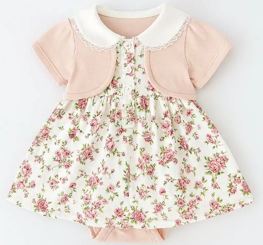 Pink Floral Cotton Toddler Girl Dress