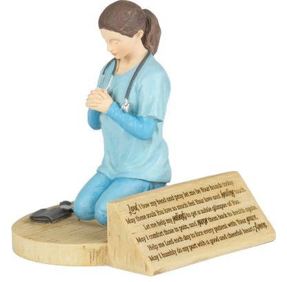 Nurse's Prayer, Kneeling in Uniform 4.5 x 5.5 Resin Stone Tabletop Figuriner29_14:57