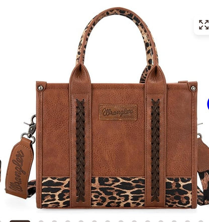 Wrangler Leopard Print Concealed Carry Tote/Crossbody