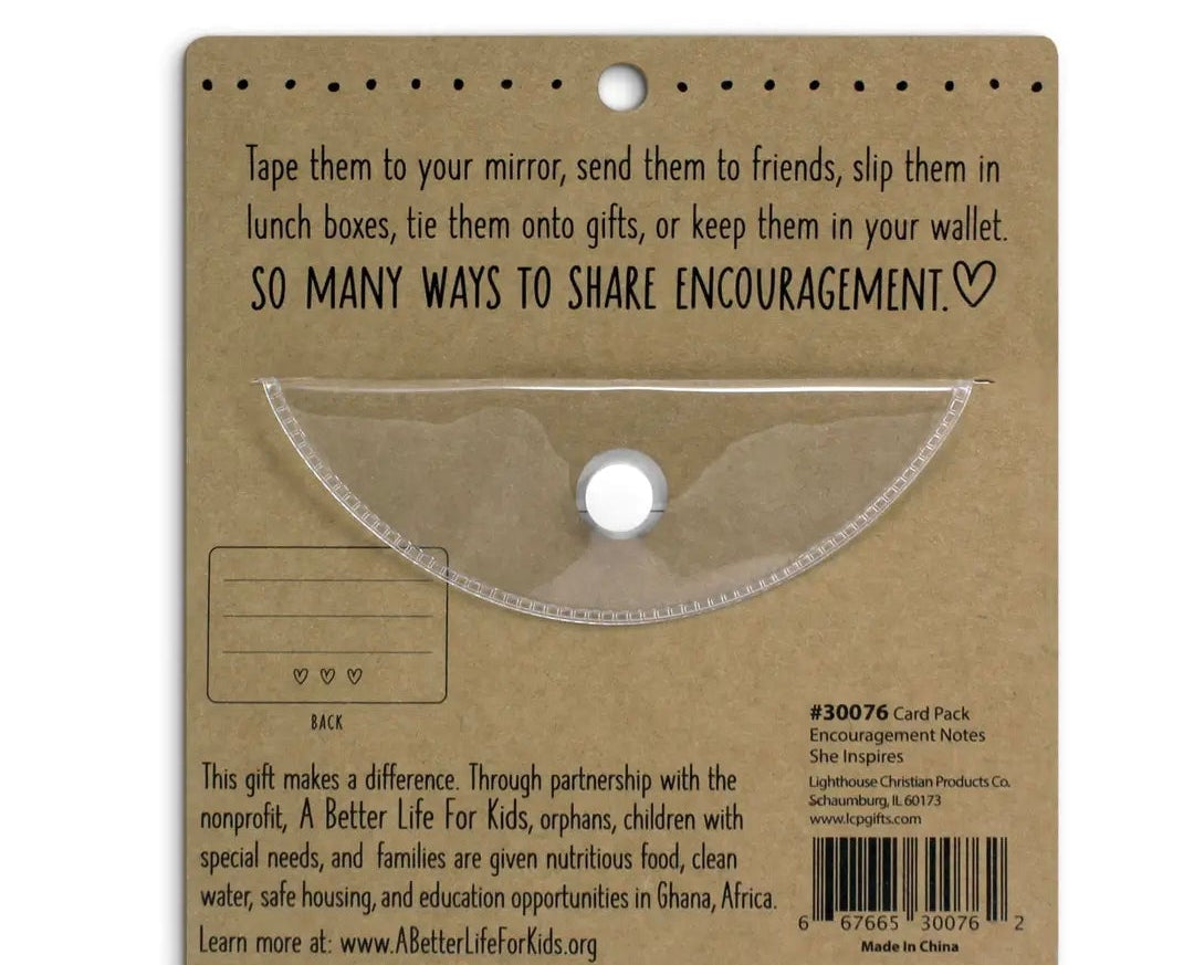 Encouragement Note Inspirational Cards "She Inspires"