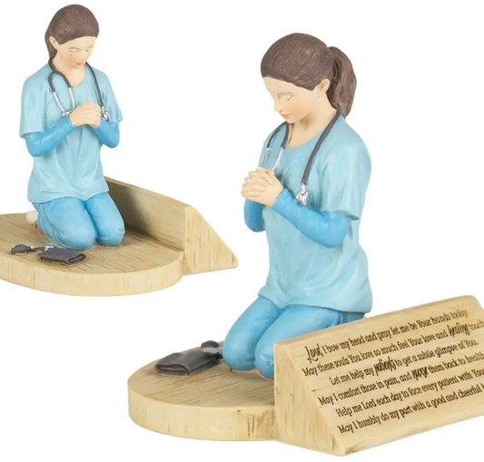 Nurse's Prayer, Kneeling in Uniform 4.5 x 5.5 Resin Stone Tabletop Figuriner29_14:57