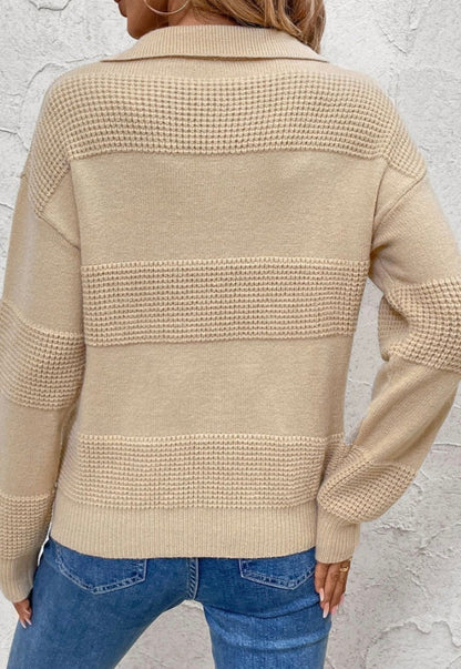 Textured Collared Sweater