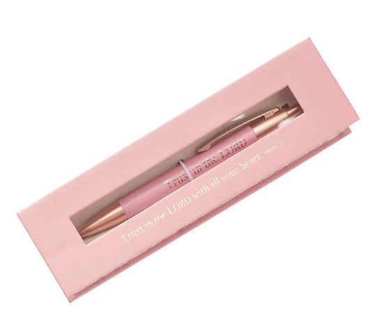 Pink Pen in Gift Box proverbs 3:5