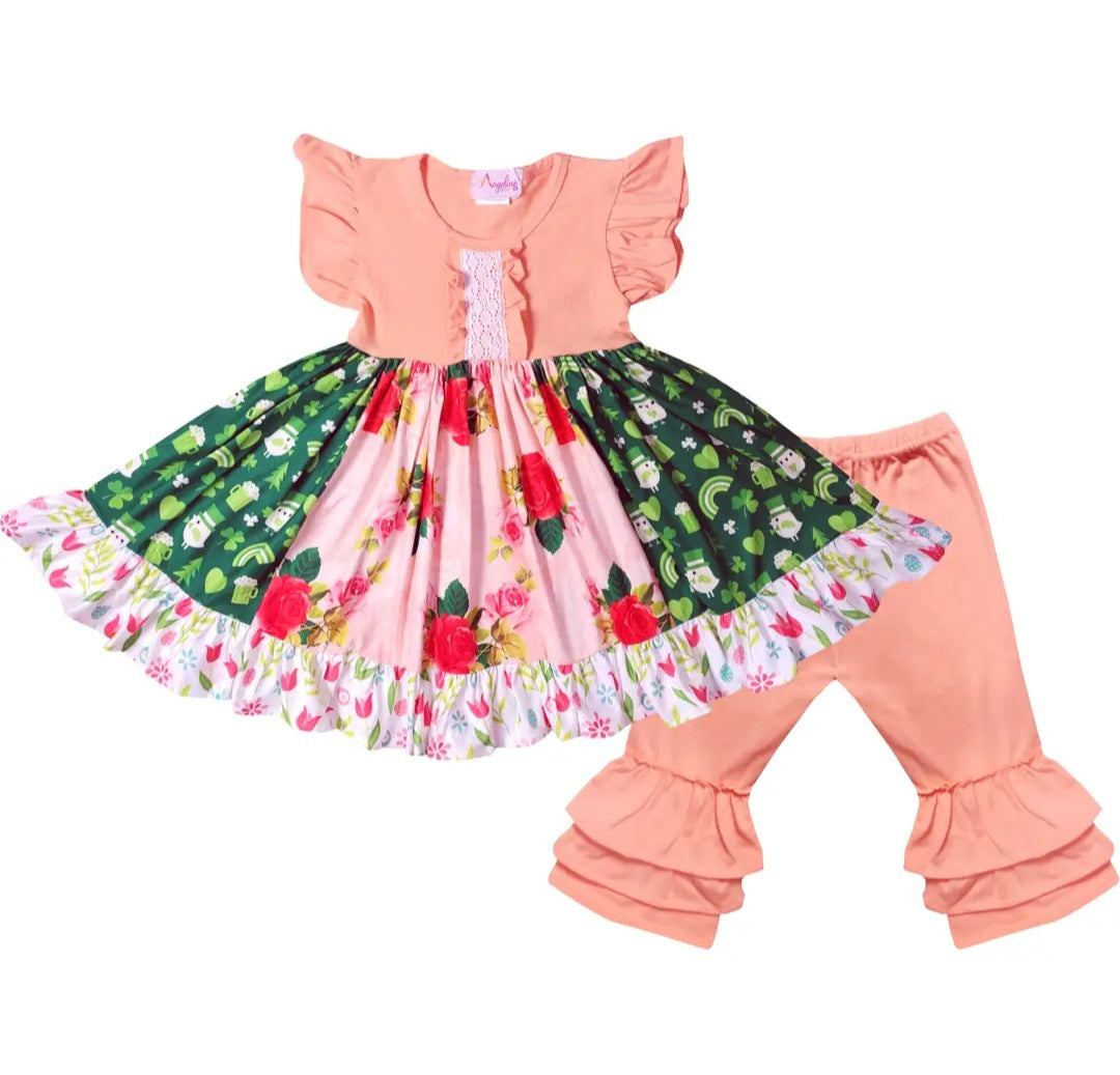 Baby Girls Spring Lucky Charm Capri Dress Set