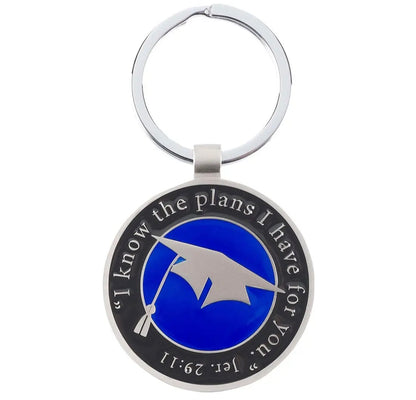 Christian Graduation Keychain Gift – Jeremiah 29:11 Key Ring with Cap & Tassel in Tin