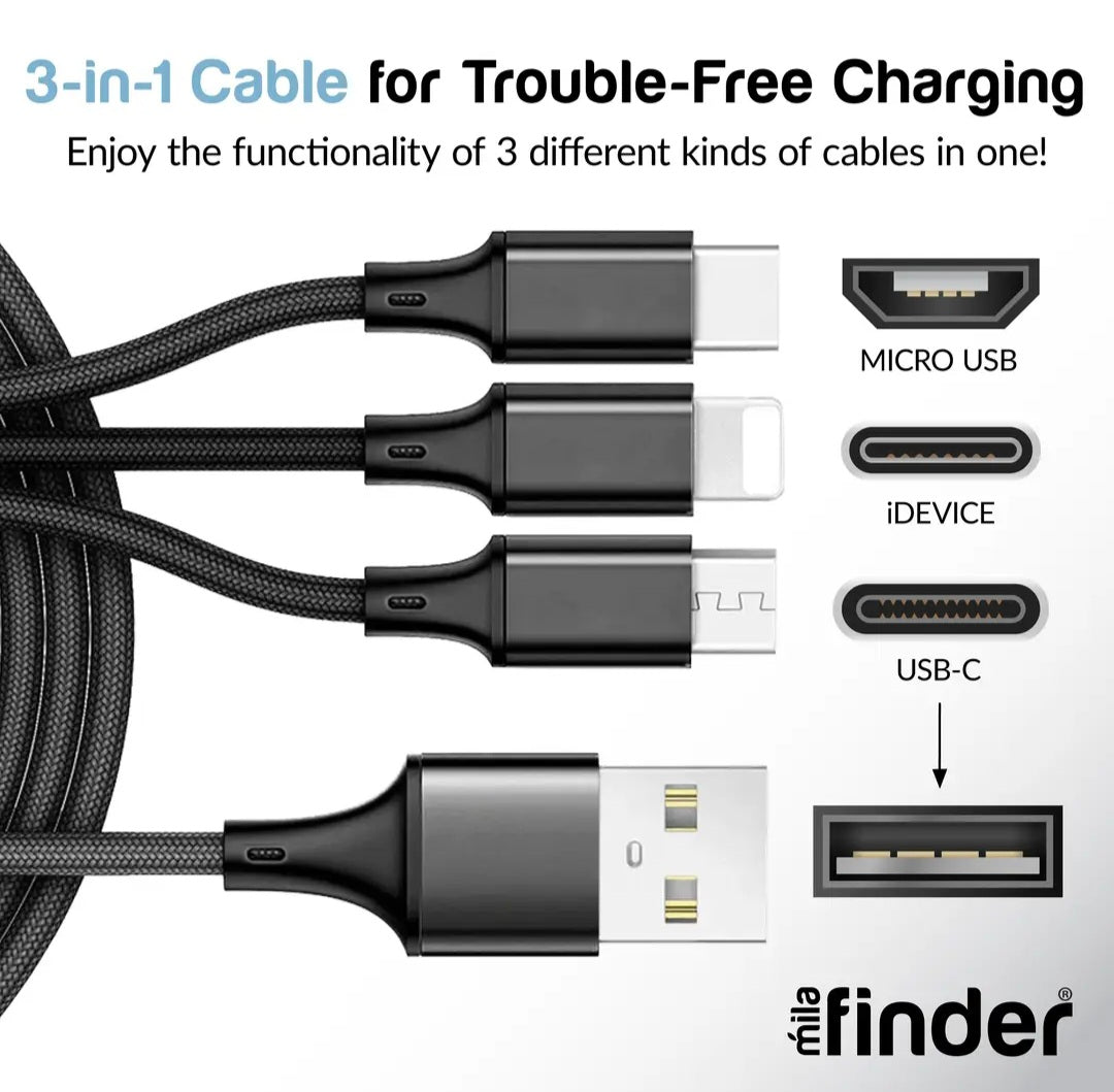 10 Foot  (3 in 1) USB Multi Charging Cable (hanging)