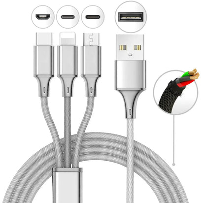 10 Foot  (3 in 1) USB Multi Charging Cable (hanging)