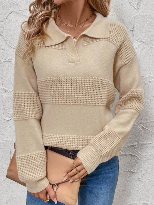 Textured Collared Sweater