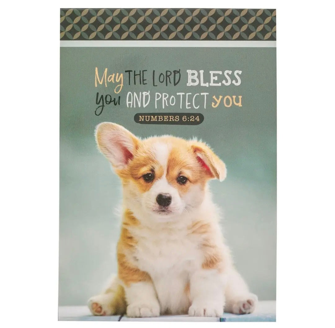 Notepad Gray Puppy May The Lord Bless You Numbers 6:24