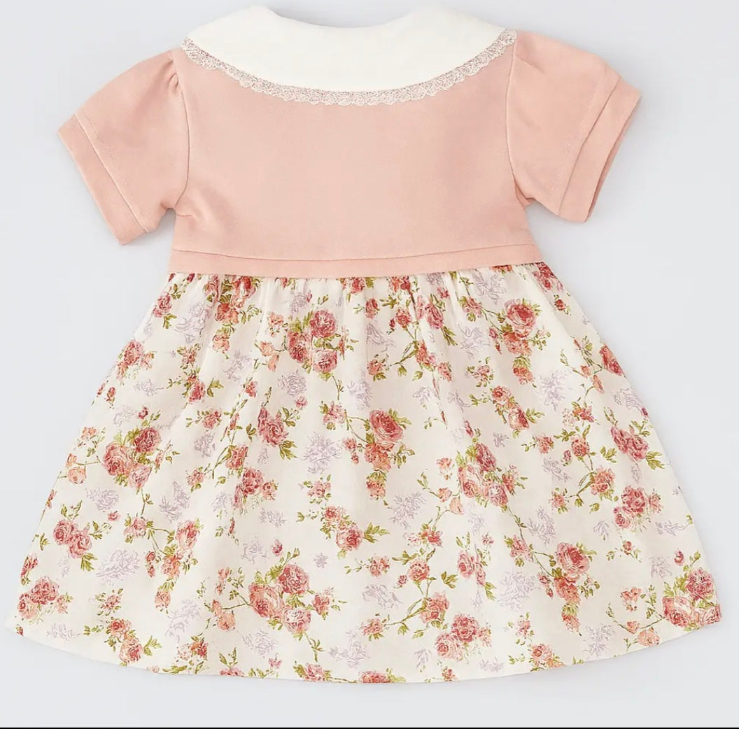 Pink Floral Cotton Toddler Girl Dress