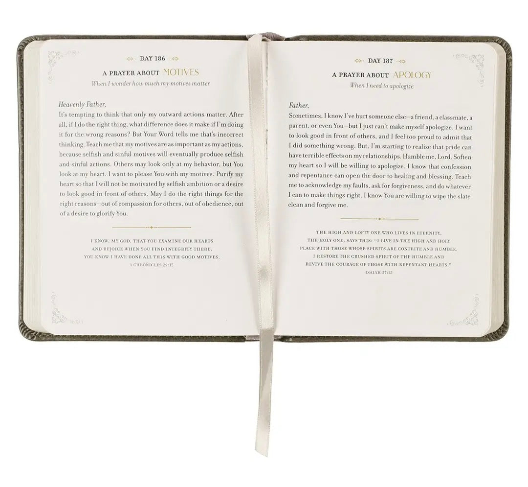 New
Daily Prayers for Graduates Gray Faux Leather Devotional